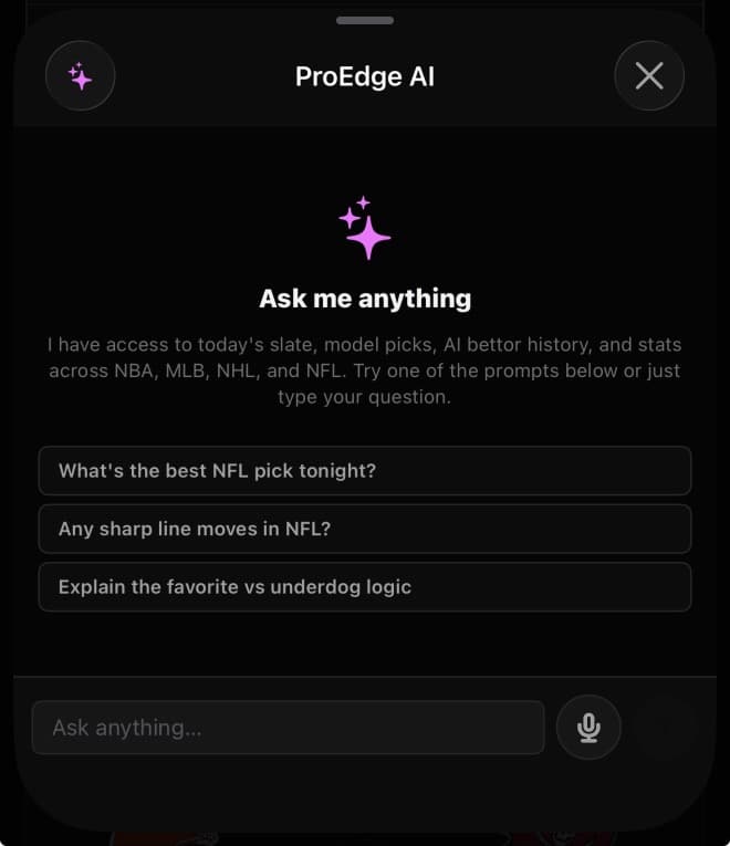 The AI assistant panel with suggestion chips